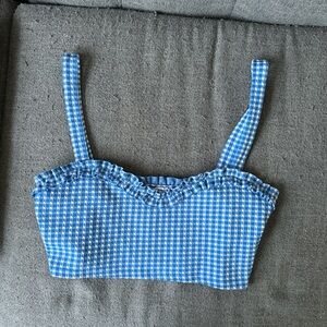 Urban Outfitters Blue Gingham Crop Top